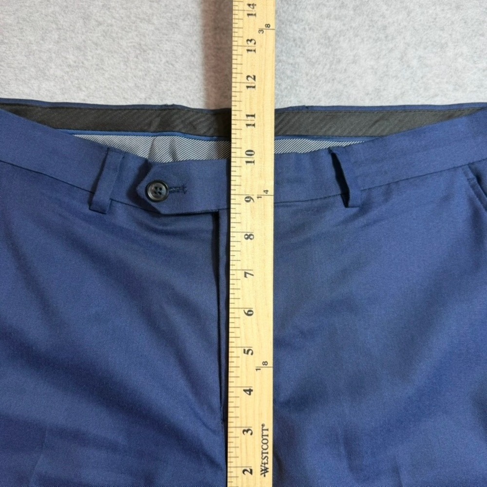 Alfani Dress Pants Mens 34W 30L Blue Slim Fit Flat Front - Picture 10 of 10